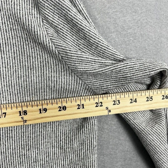 Hot Cotton by Marc Ware Full Zip Jacket Size Medium Gray Striped Shirt Shacket - Picture 6 of 10